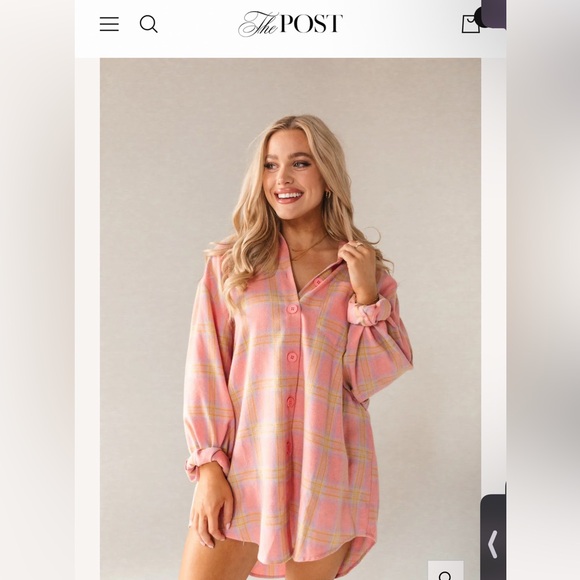 Boutique Plaid Oversized Tunic NWTGS So So Cute - Picture 2 of 7